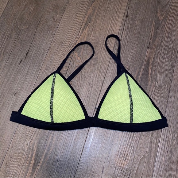 neon green triangle bikini